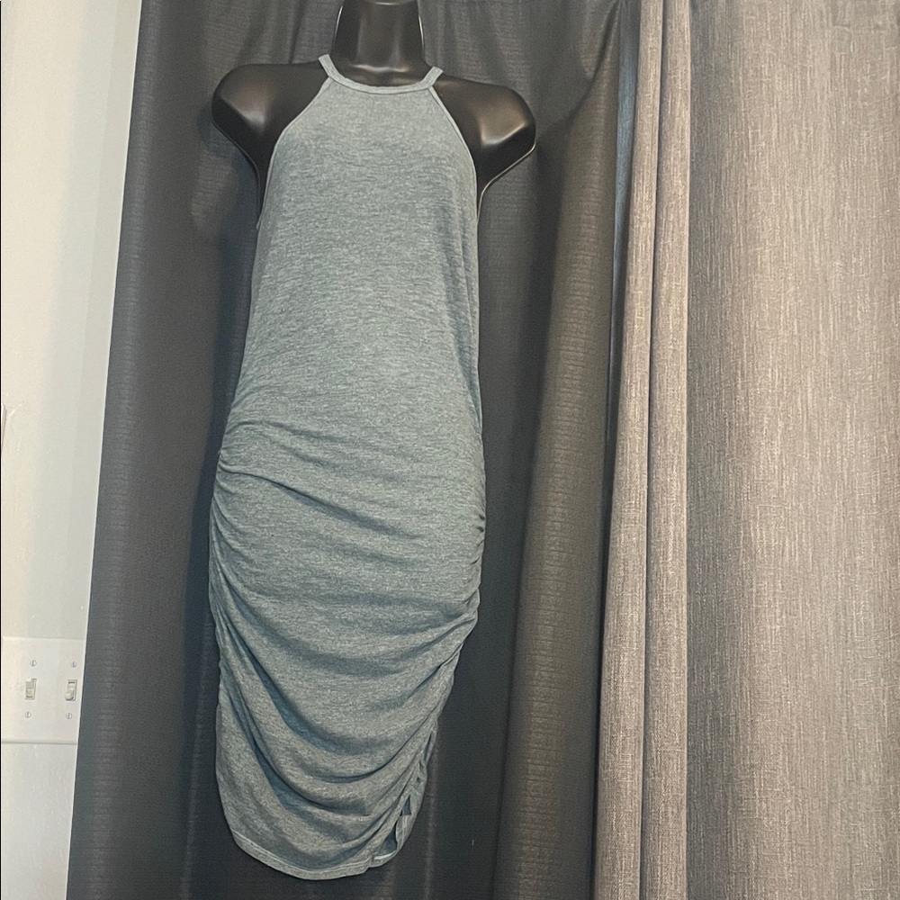 Lanston Elegant Gray Halter Dress